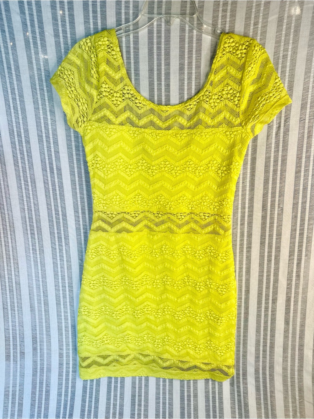 Free People Neon Lace Bodycon Mini Dress